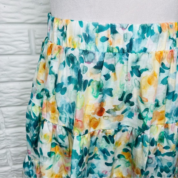 ANTHROPOLOGIE Cloth & Stone Watercolor Floral Mini Skirt Size S - Picture 4 of 8